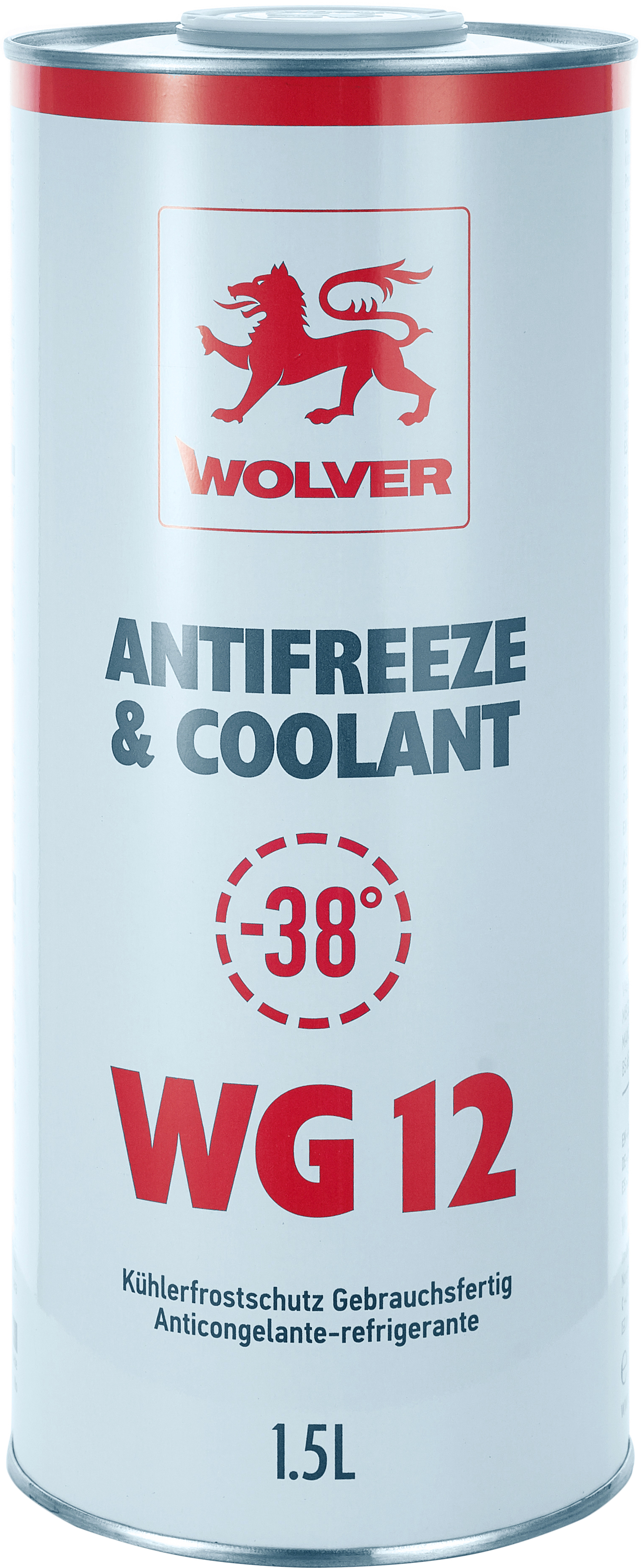 Охолоджувальна рідина WOLVER G12, готова, червоний, -38°С, 1,5 л (4260360944147)